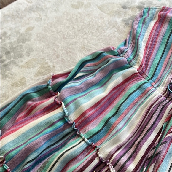 Staccato Colorful Striped Pink Purple and Blue Tiered Ruffle Sundress - Picture 8 of 12
